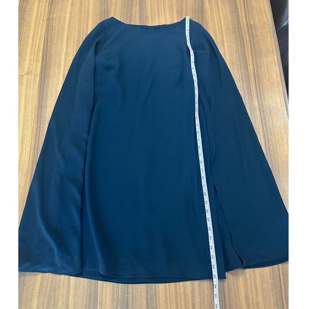 Lauren Ralph Lauren Cape Dress Crepe Women Size 8 Black Boat Neck Shift Mini - Picture 4 of 7